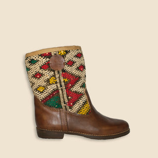 ESMA Kelim Boots Kastanjebruin Laag