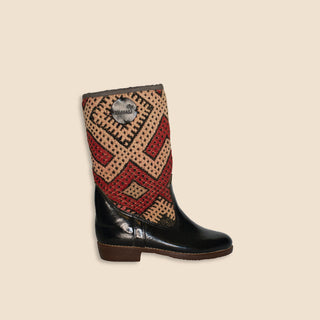 JOVITA Kelim Boots Zwart Hoog