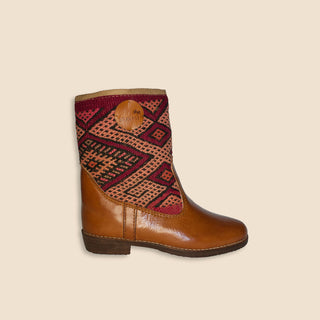 LEYA Kelim Boots Cognac Laag