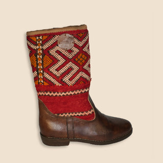 LORITA Kelim Boots Kastanjebruin Hoog