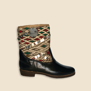 MADINA Kelim Boots Zwart Laag