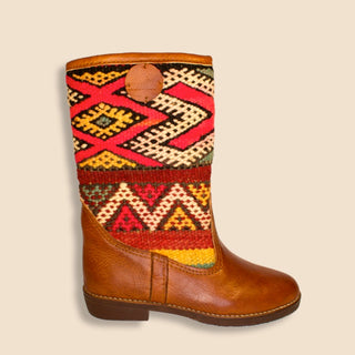 MARISOL Kelim Boots Cognac Hoog