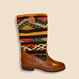 SOFIA Kelim Boots Cognac Hoog