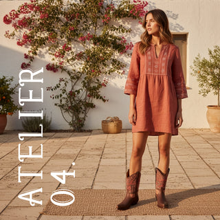 Women With Summer Dress and Kilim Boots